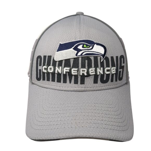 Seattle Seahawks Fitted Hat Gray OSFASuper Bowl XLVIII Logo New Era 39Thirty - Picture 1 of 10